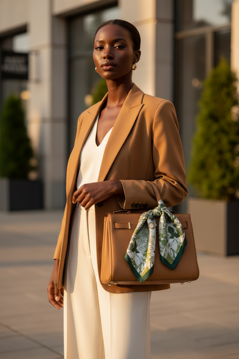 Green Botanical Scarf — Bag