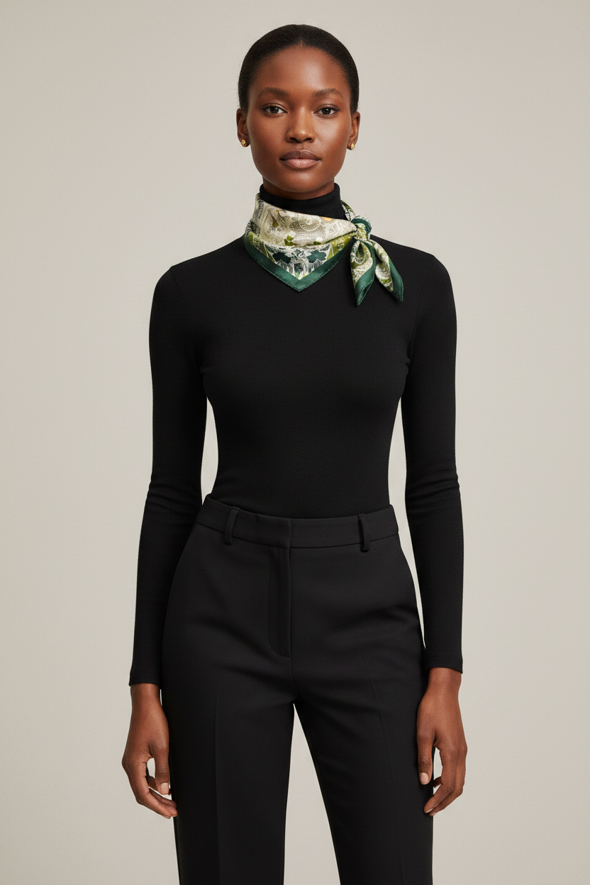 Green Botanical Scarf — Full Body Neckerchief