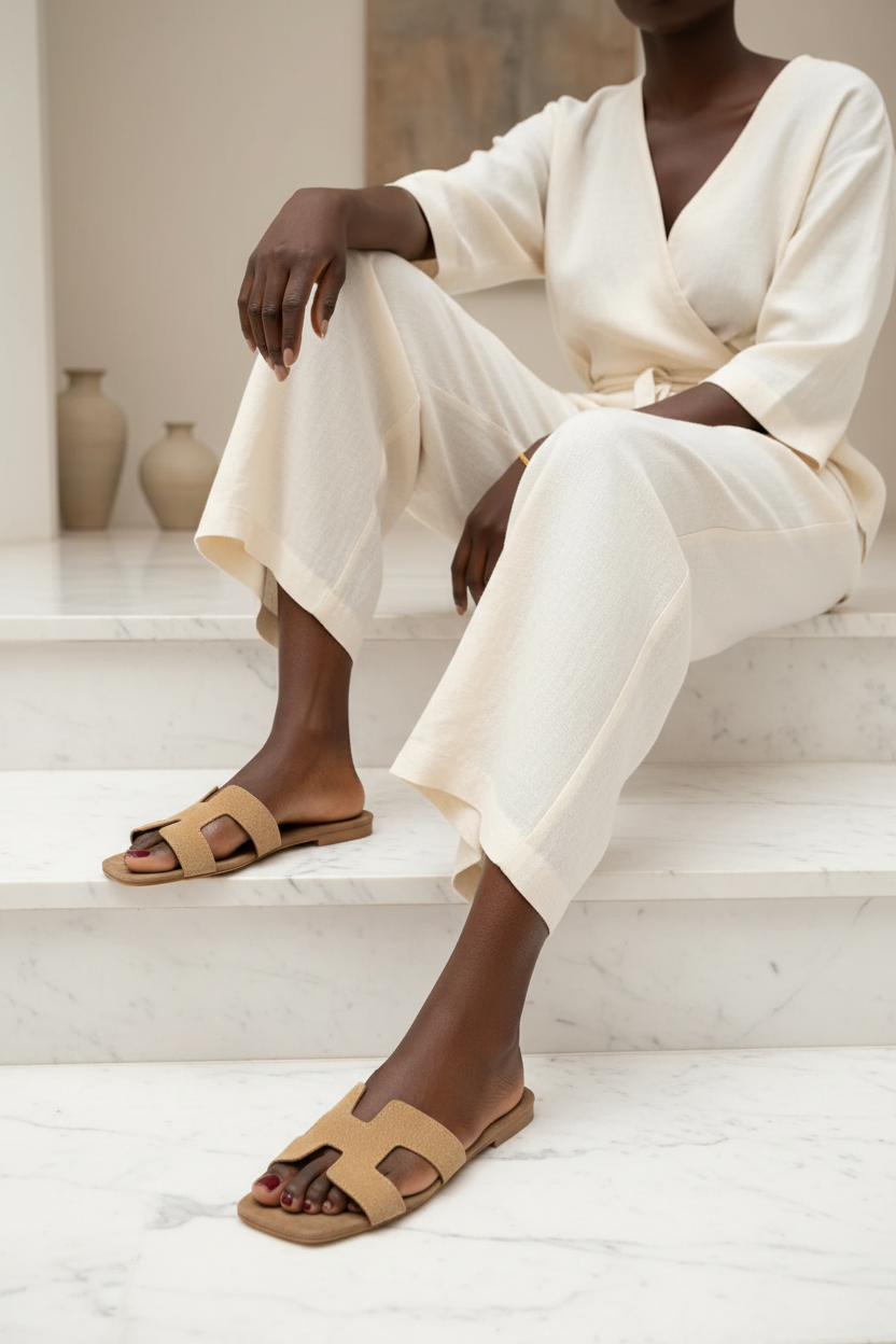 H-Strap Slides Camel