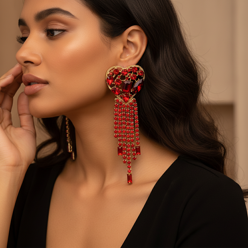 Heart Tassel Red