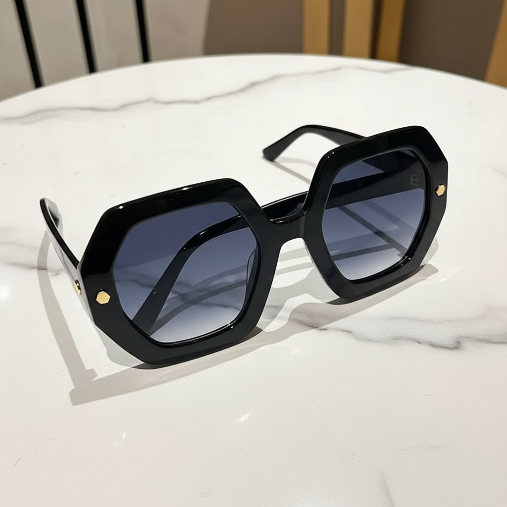 Hex Sunglasses Black Flatlay