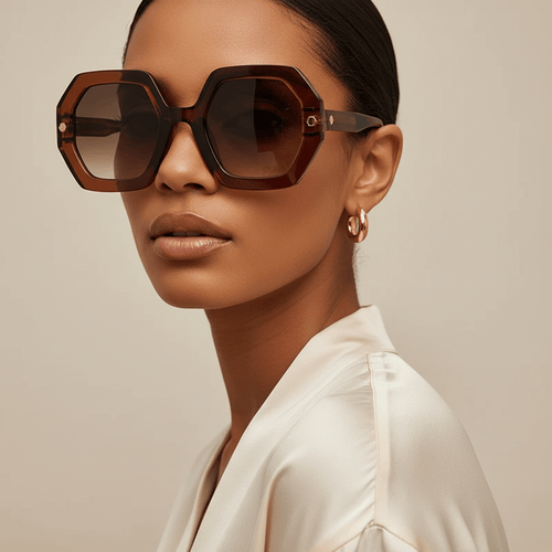 Oversized Hexagonal Sunglasses | Bold Geometric Frame | The PM Edit - The PM Edit