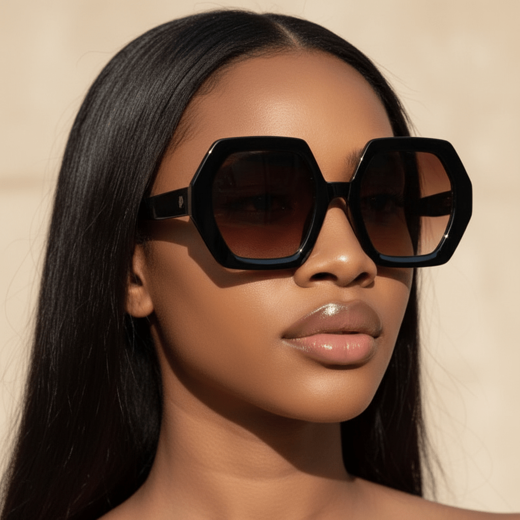Oversized Hexagon Frame Sunglasses - The PM Edit