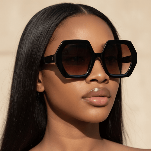Oversized Hexagon Frame Sunglasses - The PM Edit