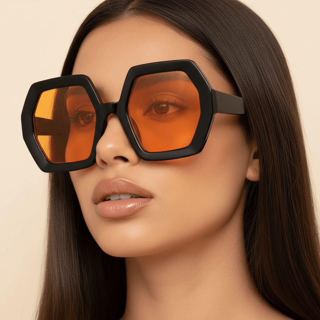 Oversized Hexagon Frame Sunglasses - The PM Edit