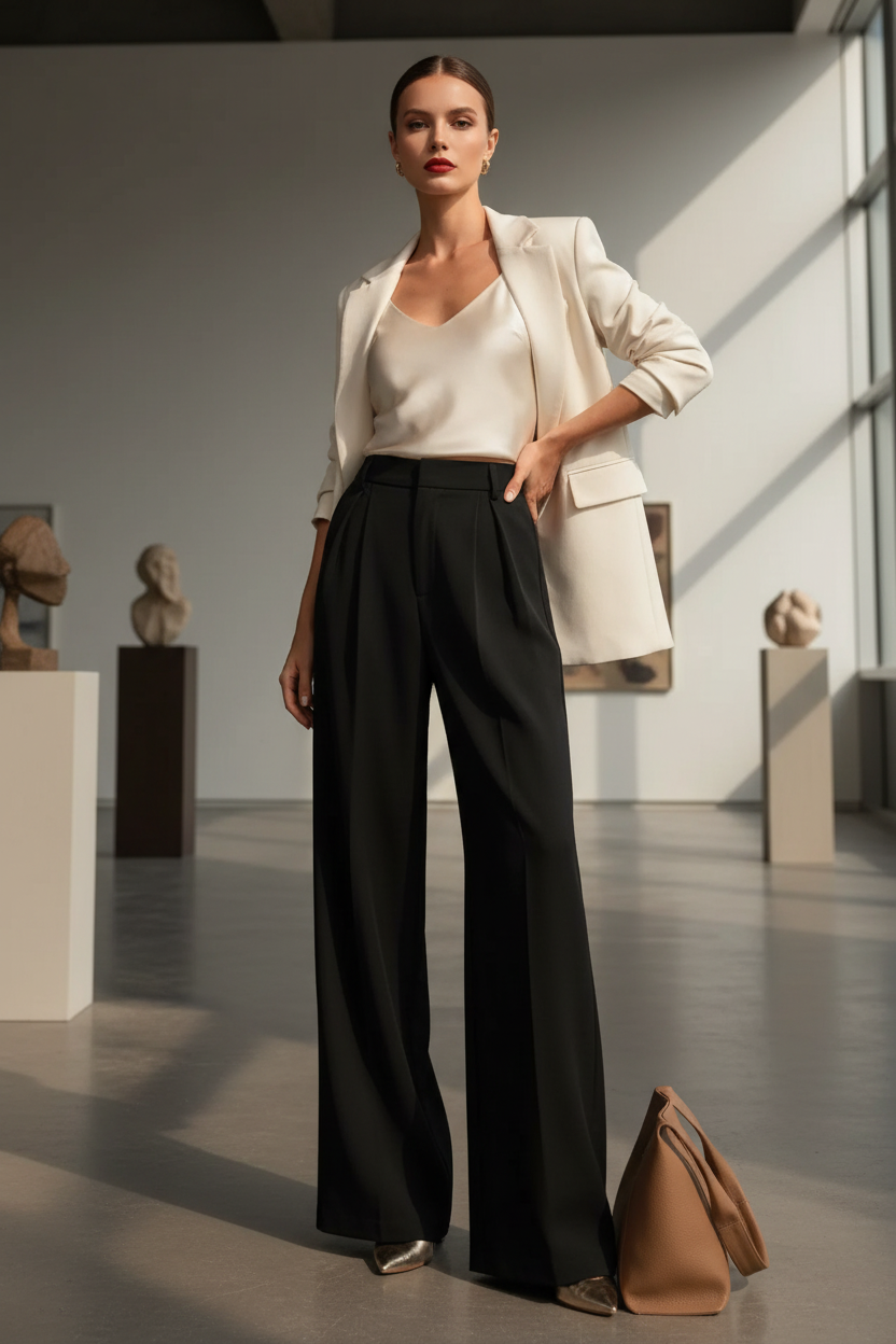 High-Waisted Wide-Leg Pants