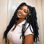 Load image into Gallery viewer, 30 Inches 4x4 Boho Goddess Faux Locs Lace Closure Wigs 200% Density-100% Handmade
