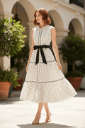 Polka Dot Sleeveless Midi Shirt Dress - The PM Edit