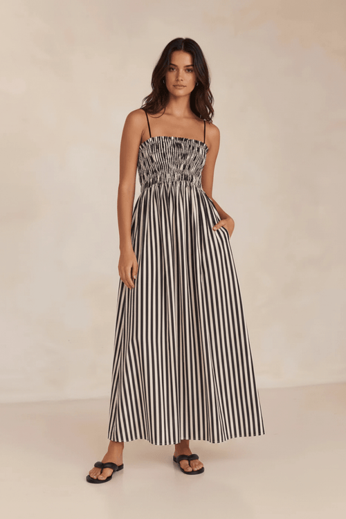 Smocked Striped Square Neck Cami Dress - The PM Edit