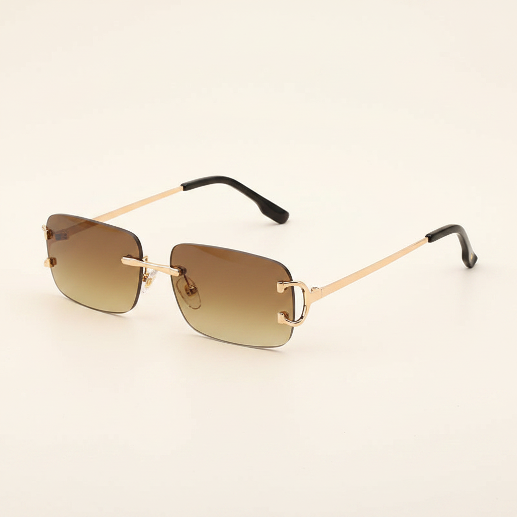 Brown rectangular UV400 sunglasses product image
