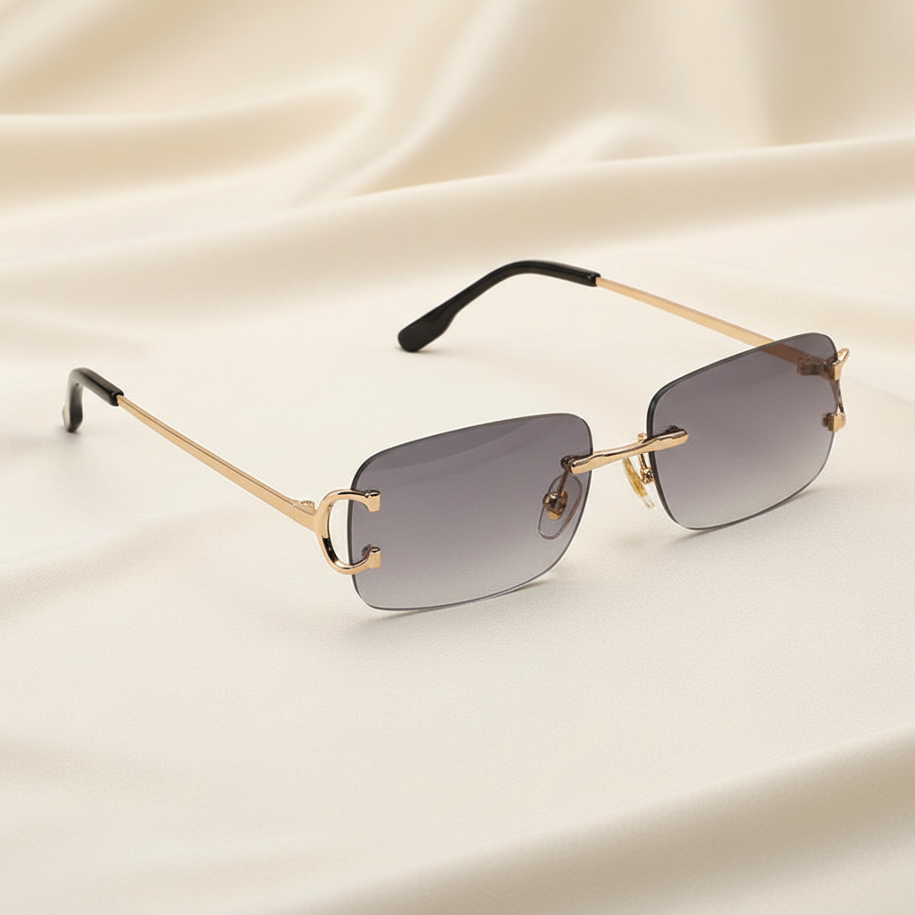 Gray rectangular UV400 sunglasses product image