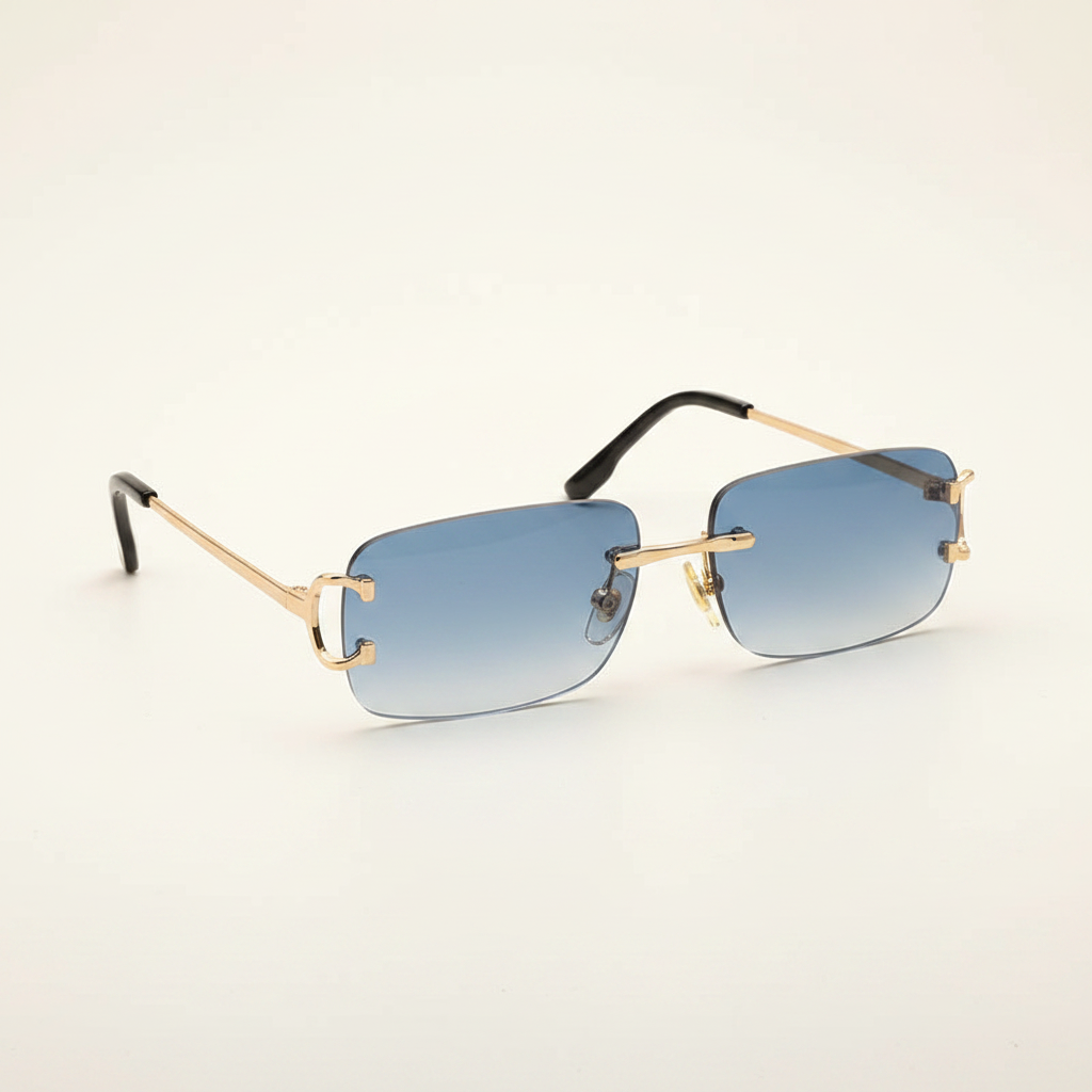 Blue rectangular UV400 sunglasses product image