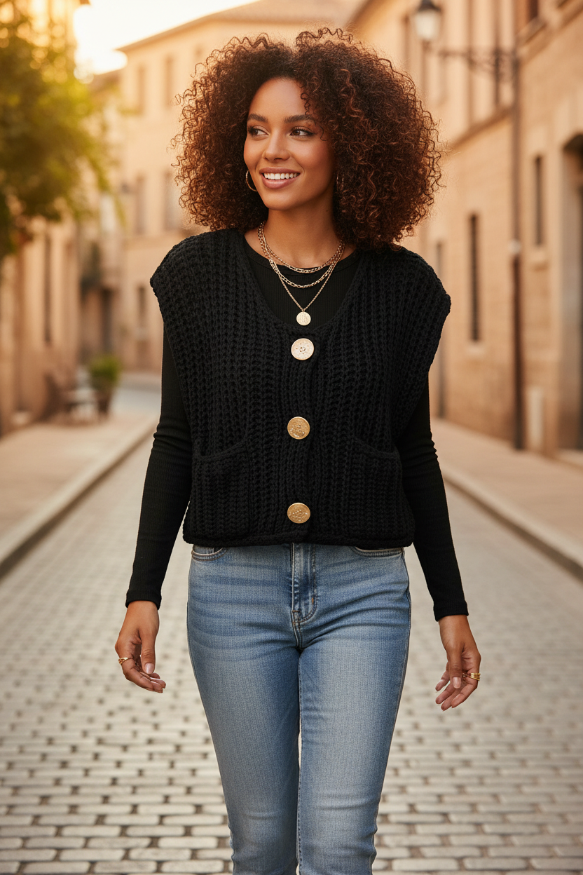 Knit Vest - Black Street