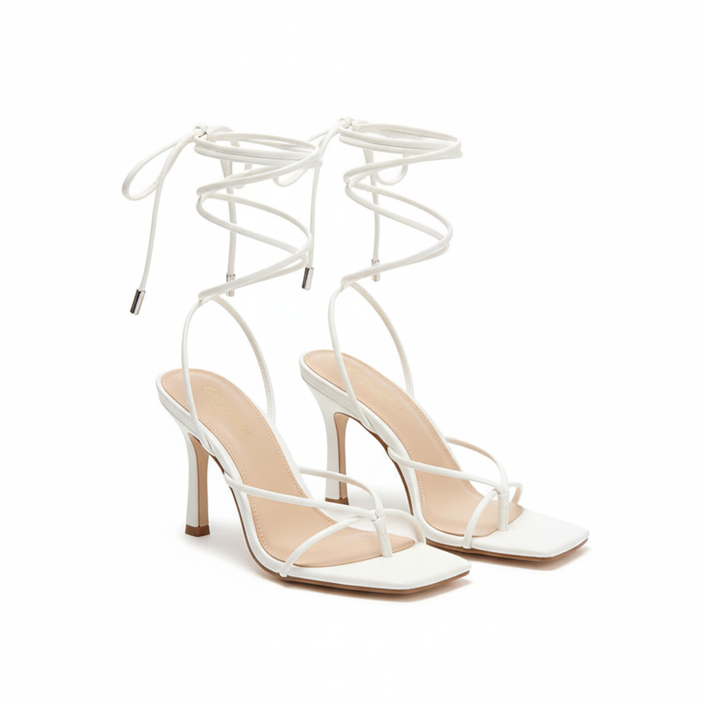Lace-Up Stiletto White Solo