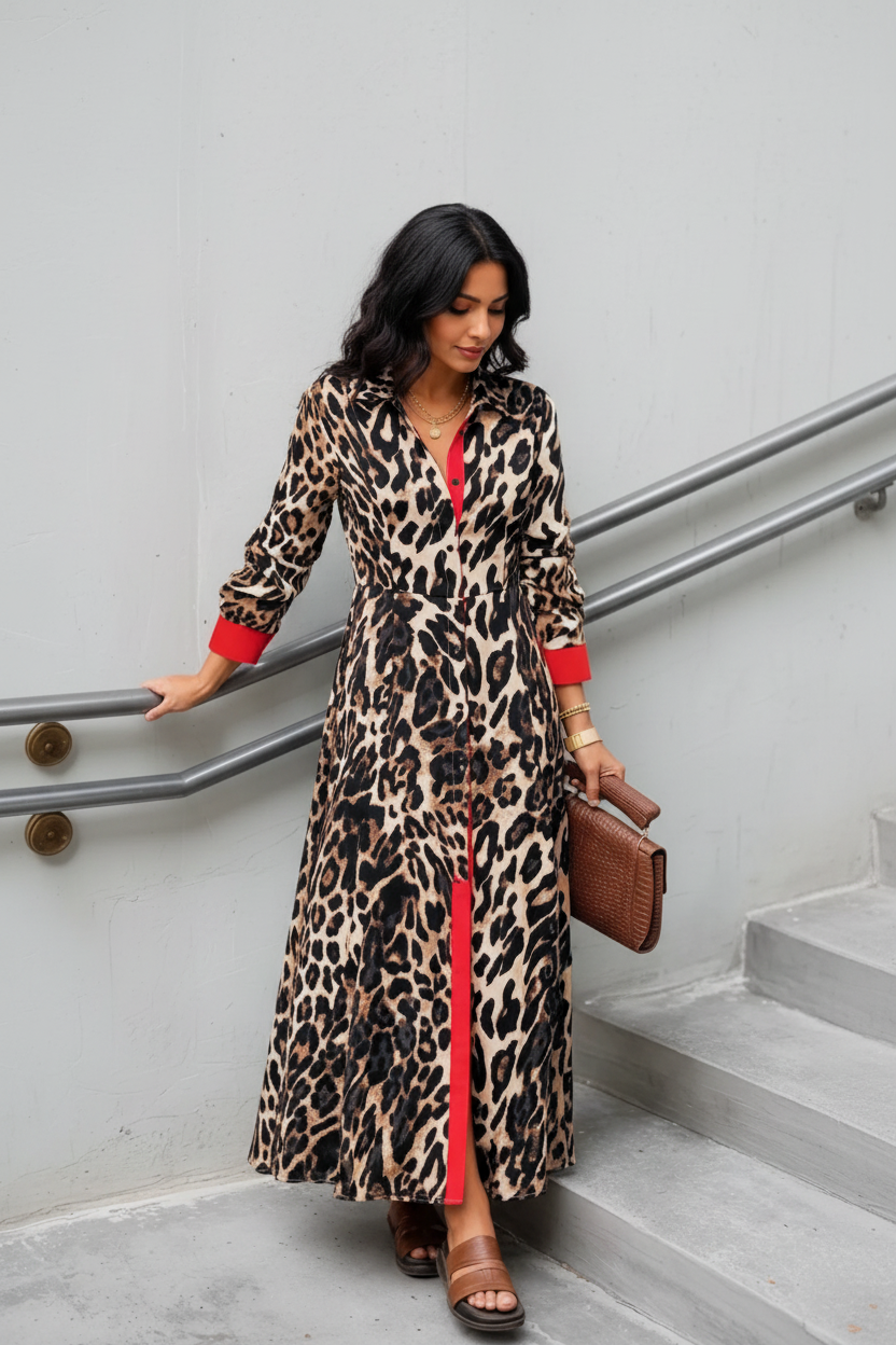 Leopard Dress Scarlet