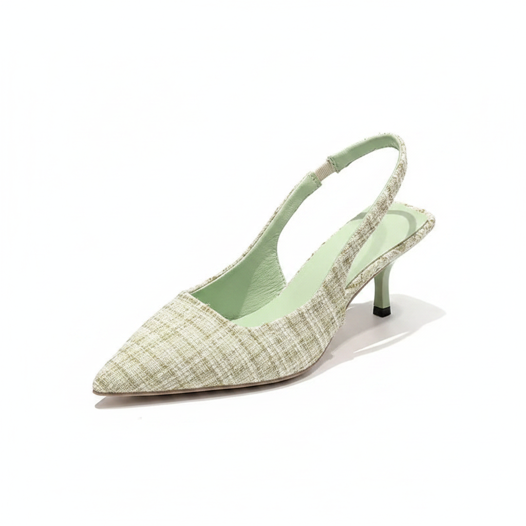Light Green Tweed Slingback - Product Shot
