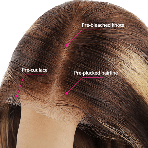5x5 P4/27 Honey Blonde Ombre Highlight HD Lace Front Wig | 180% Density | 100% Human Hair