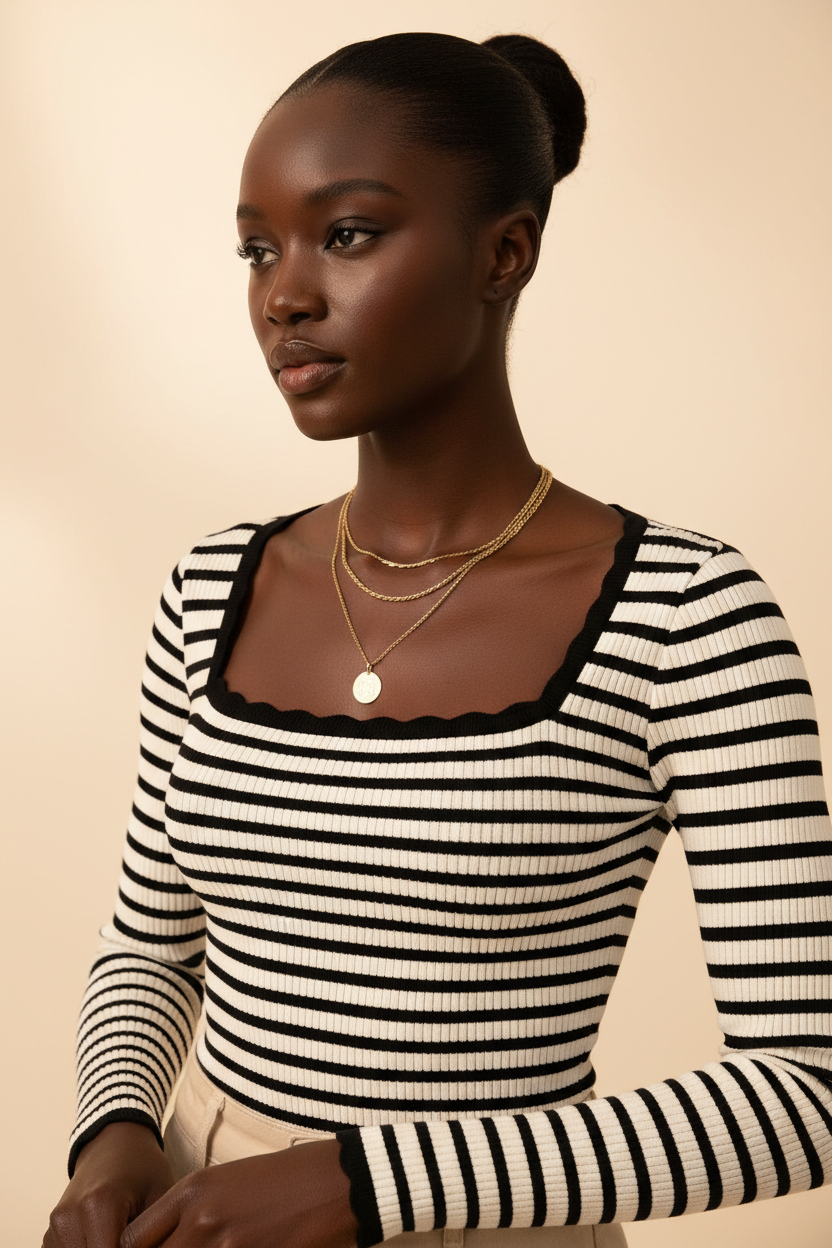 Long Sleeve - Close-up neckline & cuff detail