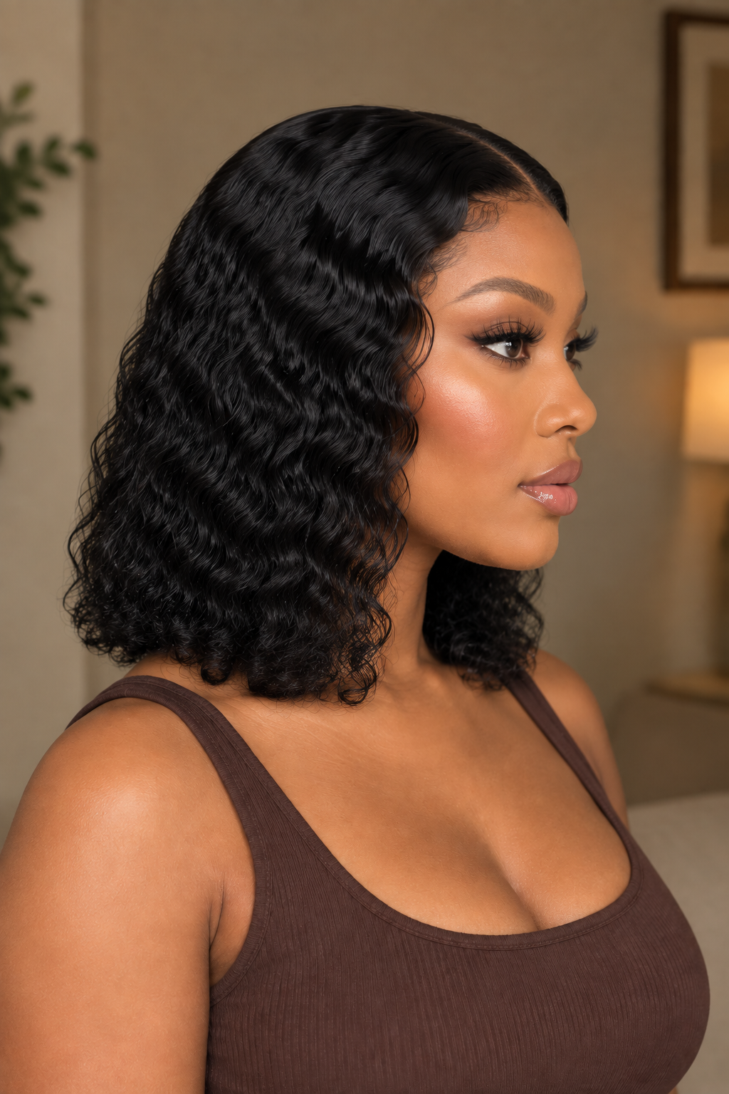 Lower-volume water-wave bob on model, side profile