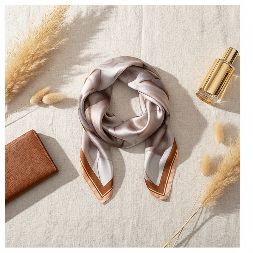 Marble Scarf — Flat Lay