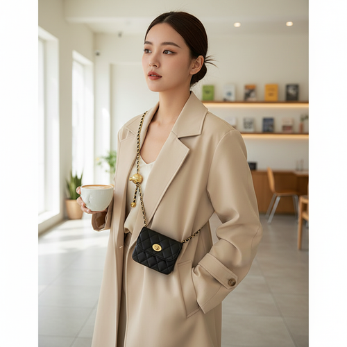 Mini Quilted Crossbody Bag - Bright & Airy