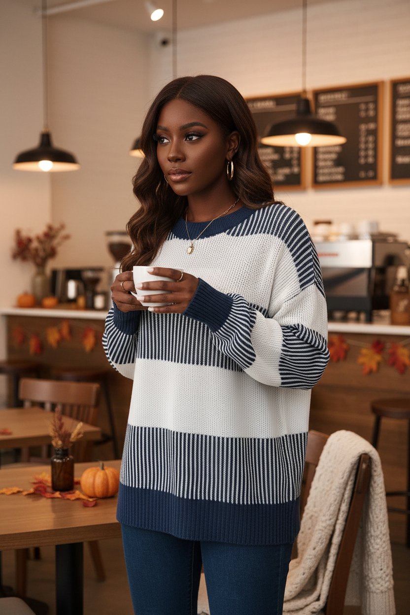 Navy Stripe Sweater