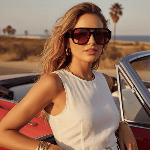 Oversized Double Bridge Aviator Sunglasses - The PM Edit