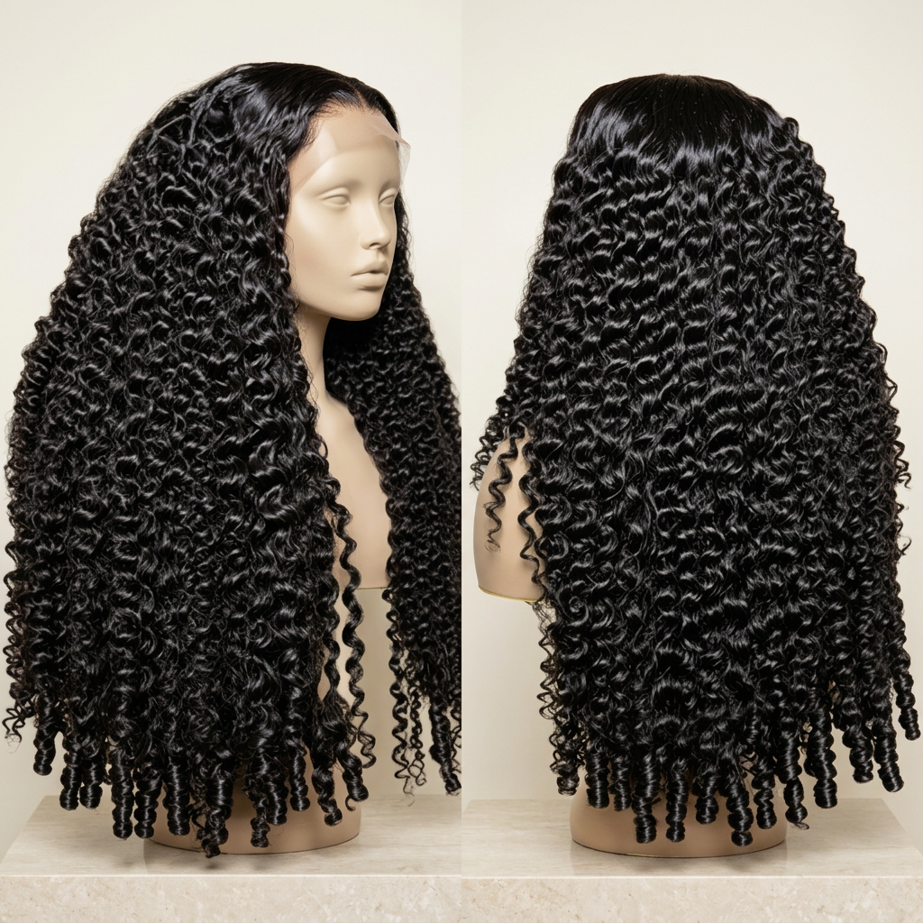Original two-view hair composition with only the mannequins and setting changed