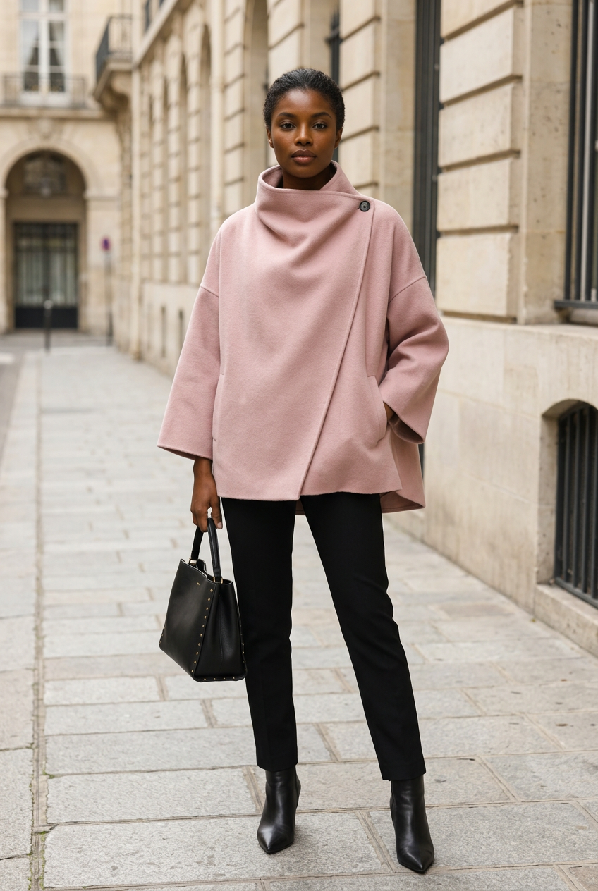 Pink cape — full-body