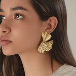 Load and play video in Gallery viewer, Maple Leaf Geometric Statement Earrings – Bold, Lightweight &amp; Uniquely Chic
