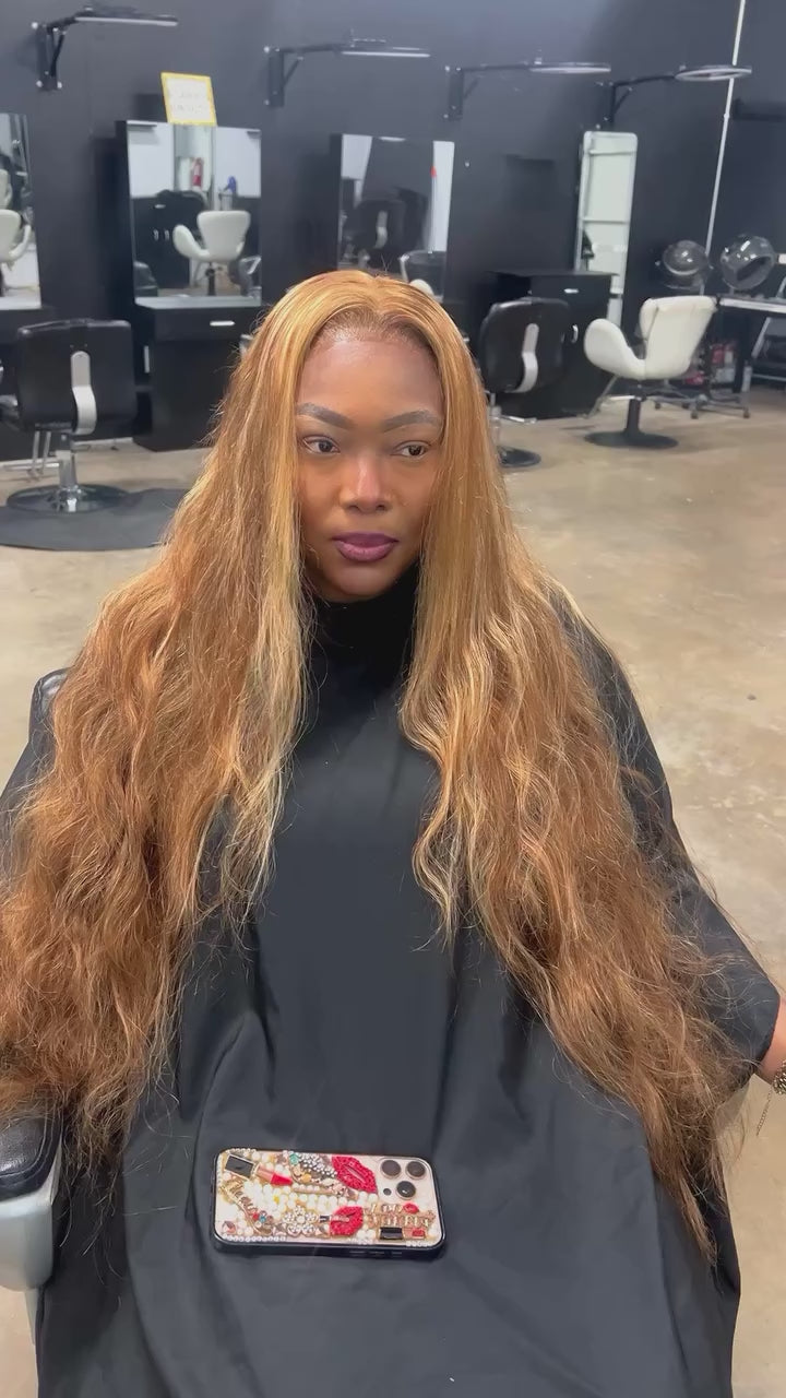 24″ P4/27 Body-Wave 5×5 Glueless Lace Closure Wig – 100% Human Hair - 180% Density - HD Lace