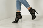 Load image into Gallery viewer, Lace Cross-tied Peep Toe Heels

