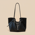 Vegan Leather Knotted Shoulder Tote Bag - Black - The PM Edit