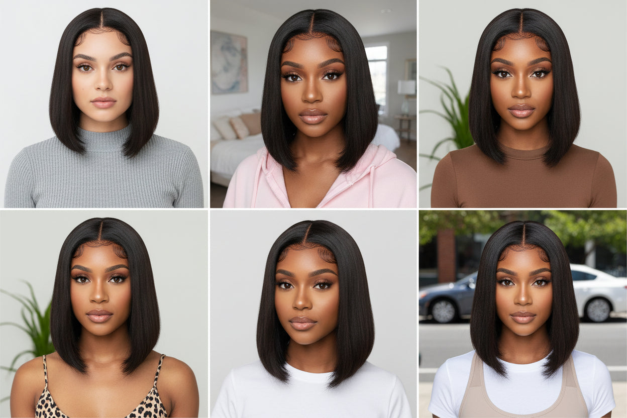 13x4 HD Lace Front Short Bob Wig 180% Density | 100% Human Hair