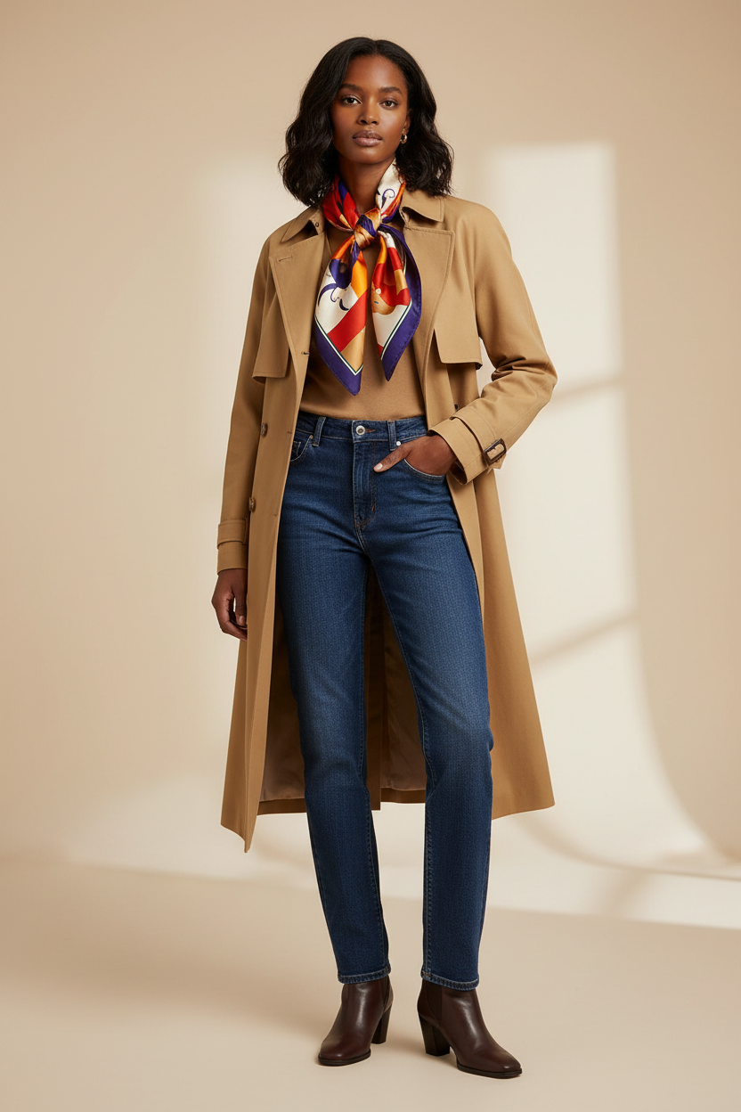 Red/Orange/Purple Scarf — Outfit 3