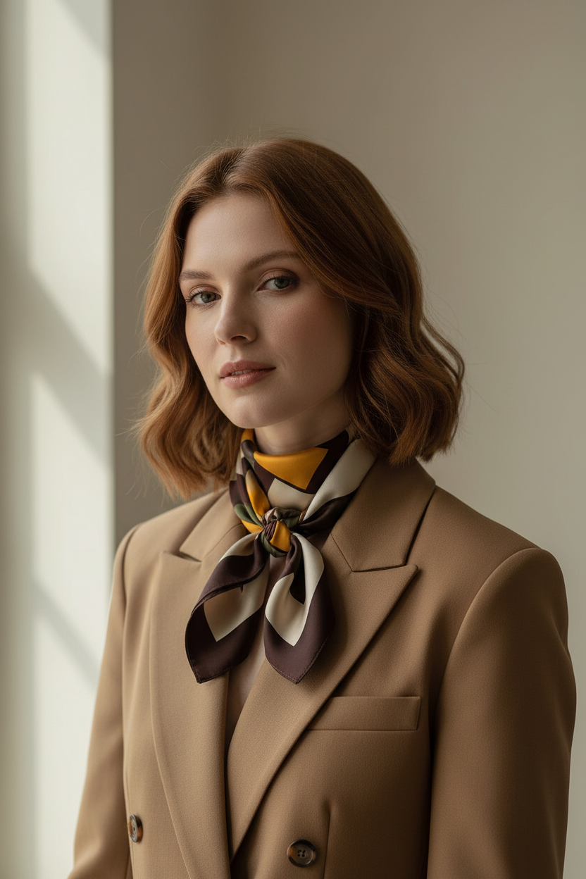 Retro Color Block Scarf — Blazer