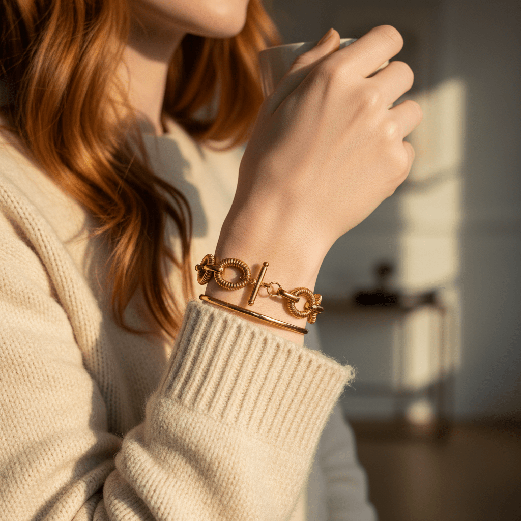 Ribbed Bracelet Stacked Lifestyle 3
