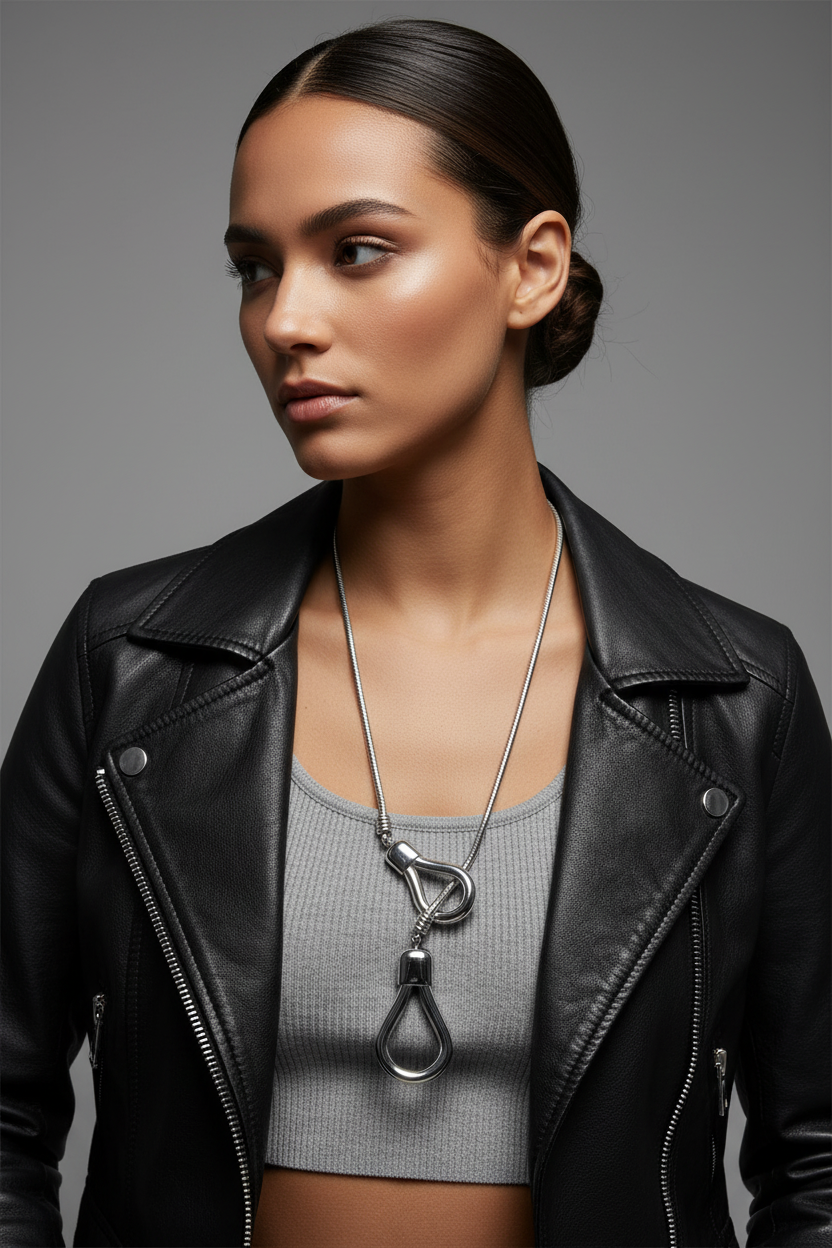 Sculptural Lariat Silver - Fixed & New Outfit