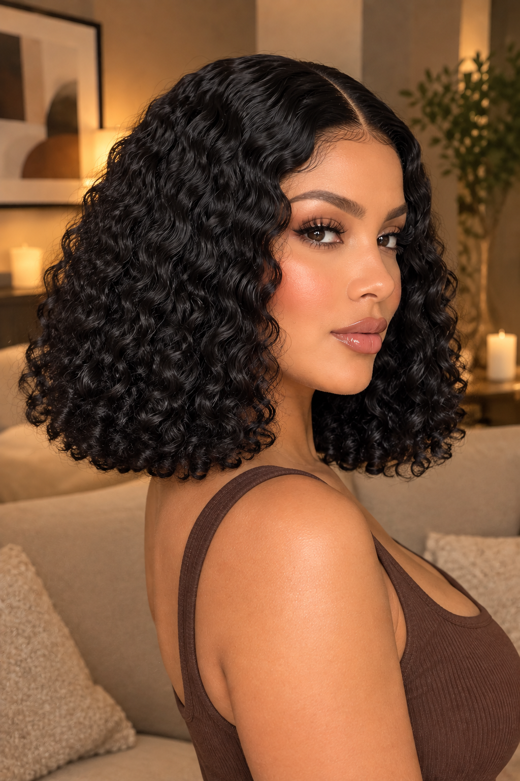 Short water-wave closure bob on new model, side profile