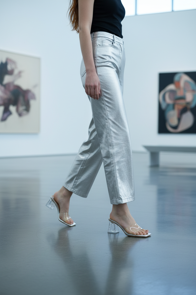 Silver Clear Heel