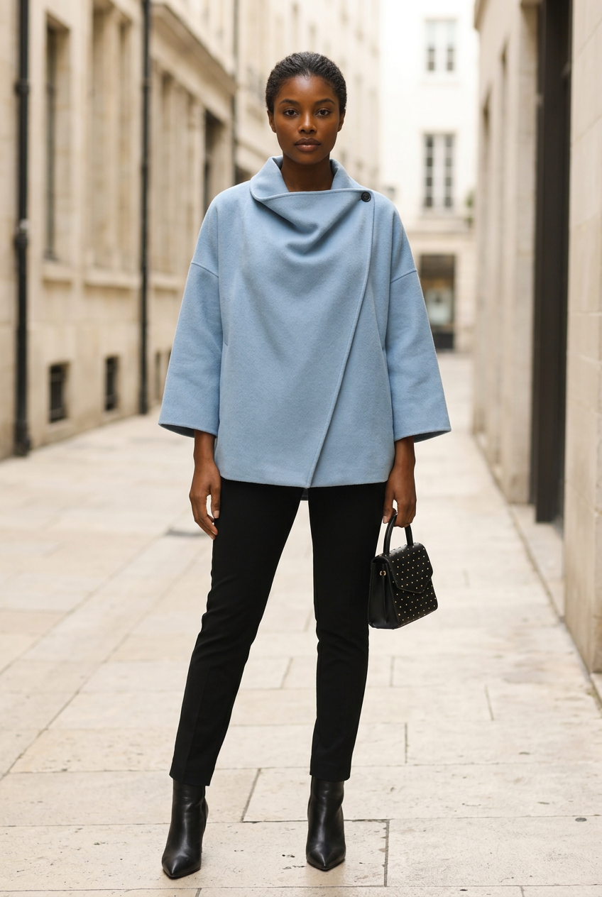 Sky Blue cape — full-body