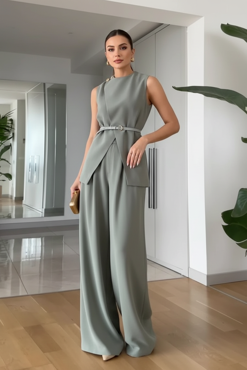 Sleeveless Top and Pants Set