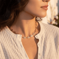 Gold Spiral Swirl Link Chain Necklace | 18K PVD Stainless Steel Statement Jewelry - The PM Edit