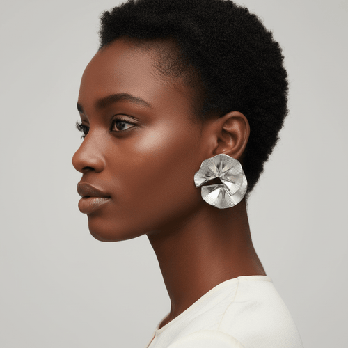 PVD Gold-Plated Stainless Steel Flower Stud Earrings - The PM Edit