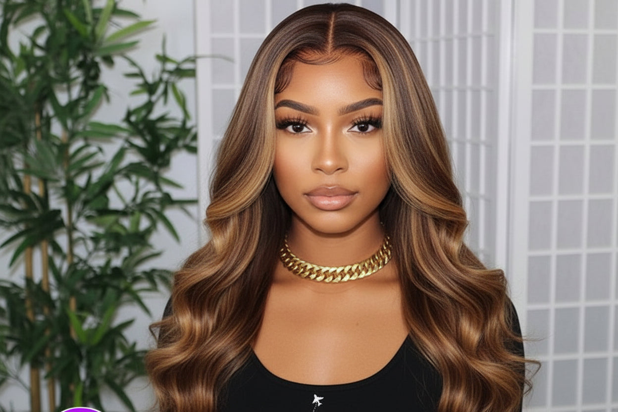 13X6 P4/27 BODYWAVE OMBRE HIGHLIGHT WIG| HD LACE| 100% HUMAN HAIR | 180% Density