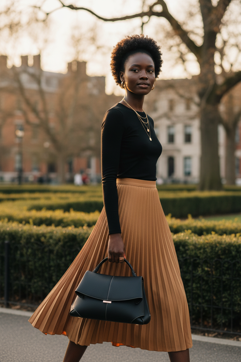 Structured Bag — Camel Skirt Golden Hour