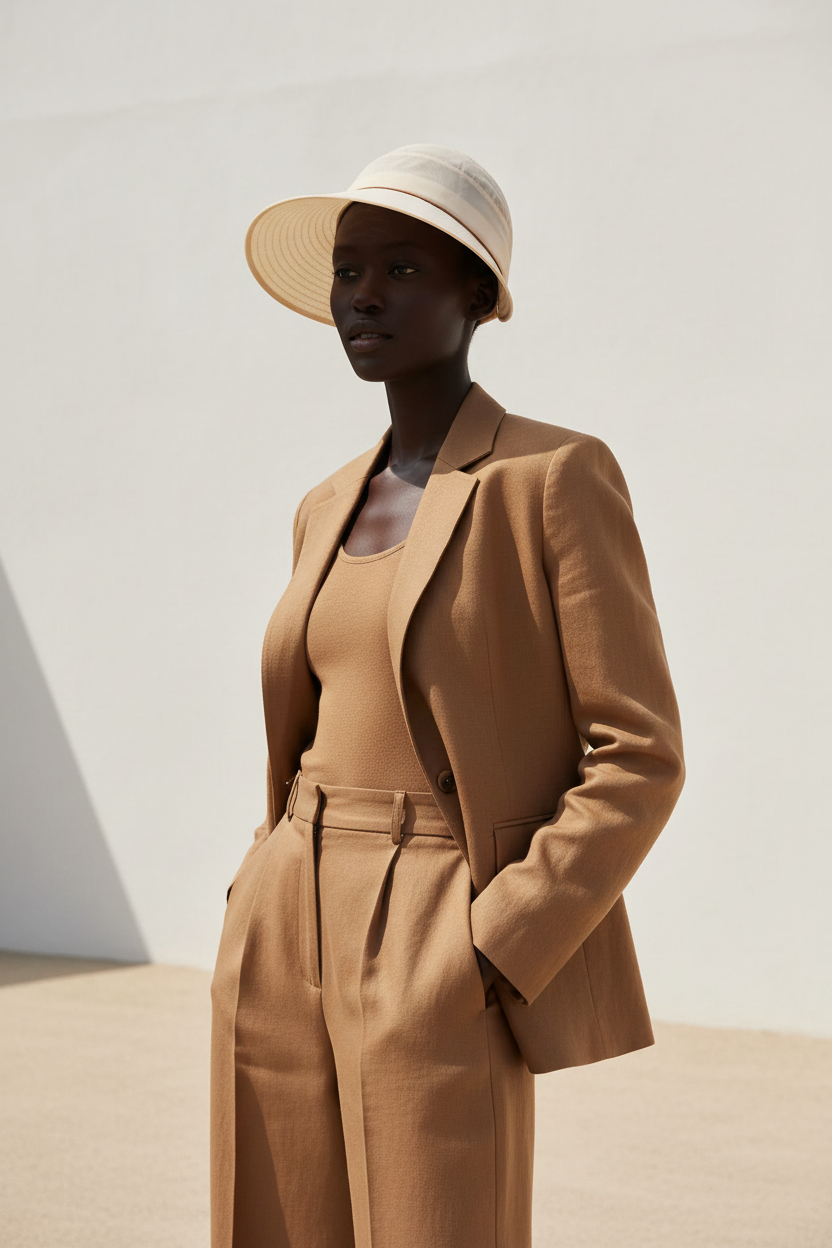 Sun Visor Hat — Beige