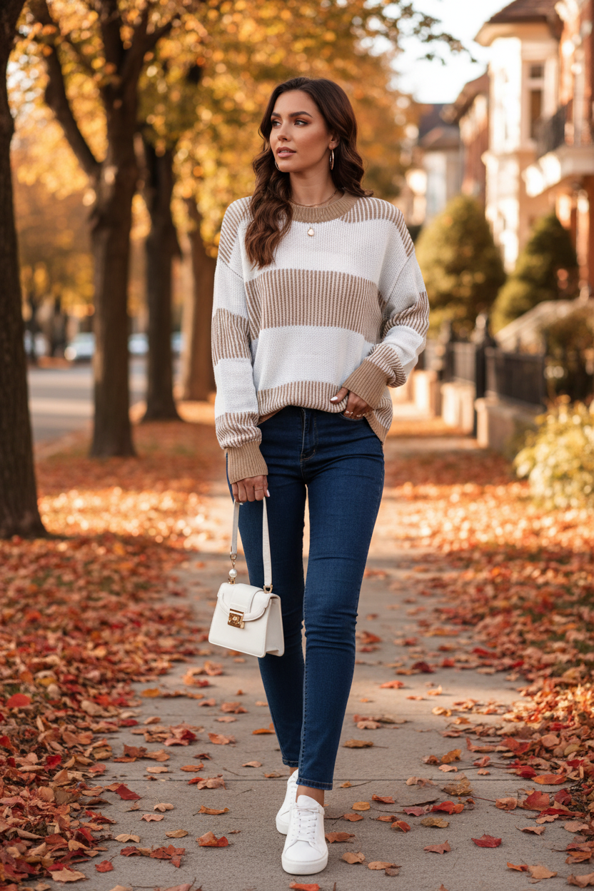 Tan Stripe Sweater