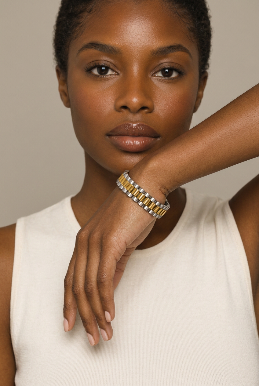 Two-tone bracelet — wrist portrait