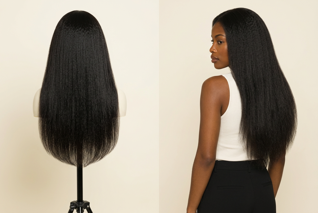 V-Part Yaki Wig — Mannequin and Model Back